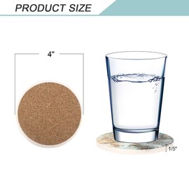 Lahome - Posavasos con diseño de mármol – Juego de posavasos de piedra absorbente con piedra de cerámica y base de corcho para tipos de tazas y tazas (azul, juego de 4)