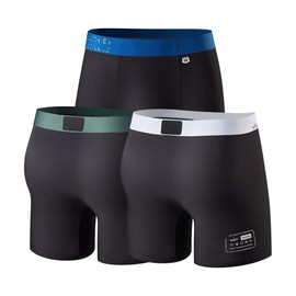 Wair Living Mk1 Ultra Boxer Briefs for Men (3-Pack) - Breathable Men’s Underwear, Quick-Dry, Stretchy, 3D Pouch (as1, alpha, m, l, regular, regular, Blue Black + Green Black + White Black)