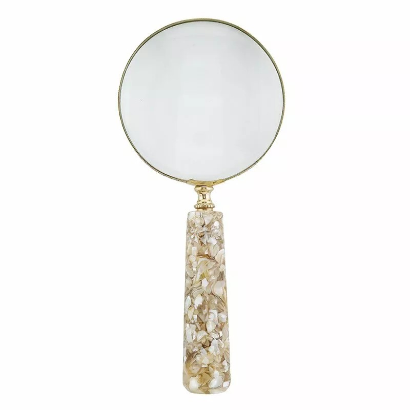 47th & Main Handheld Magnifying Glass with Shell Handle and