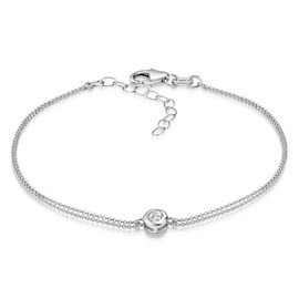 MATERIA by Matthias Wagner Women's Bracelet 925 Silver with Zirconia Stone in 3 Colours, Zirconia, Cubic Zirconia