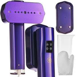 Virellix Mini Steam Iron & Travel Garment Steamer – 1200W Portable Wrinkle Remover, Handheld Clothes Steamer, 20s Fast Heating, 4 Modes, Compact Folding Design, Fabric Steamer for Home & Travel–Purple