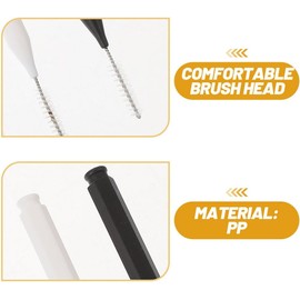 Cepillos para Cejas y Pestañas 60 Piezas con Tapa, Microcepillos Desechables Portátiles en Color Claro y Negro, Aplicadores para Laminado de Cejas y Extensiones, Herramientas