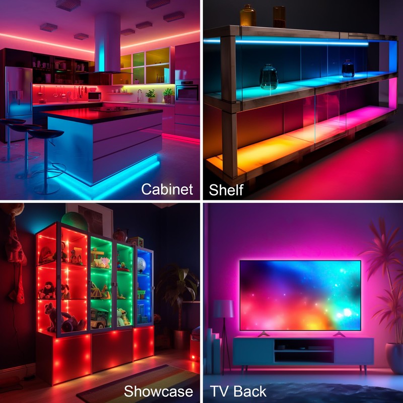 LAFULIT 8 PCS RGB Under Cabinet Lights Kit, App and