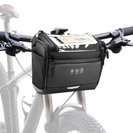 CestMall 3.5L Bicycle Handlebar Bag with Removable Shoulder Strap Bicycle Handlebar Bag Waterproof Bicycle Bag Handlebar Bag Black