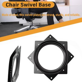 6" Lazy Susan Hardware, 500 lbs Load Capacity,1 Pack Square Rotating Bearing Plate,Steel Ball Bearing Rotating Tray for Dining-Table,Serving Trays and Craft Table (Black)