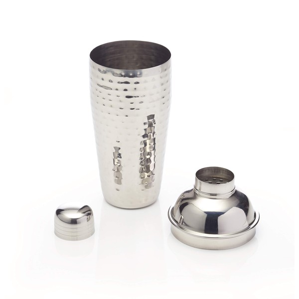 BarCraft Luxury Stainless Steel Cocktail Shaker, 700 ml (1.25 pts) - Hammered Metal Finish