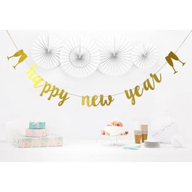 Starsgarden Happy New Year Banner New Years Decorations | New Years Eve Party Supplies 2026(Gold New Year)