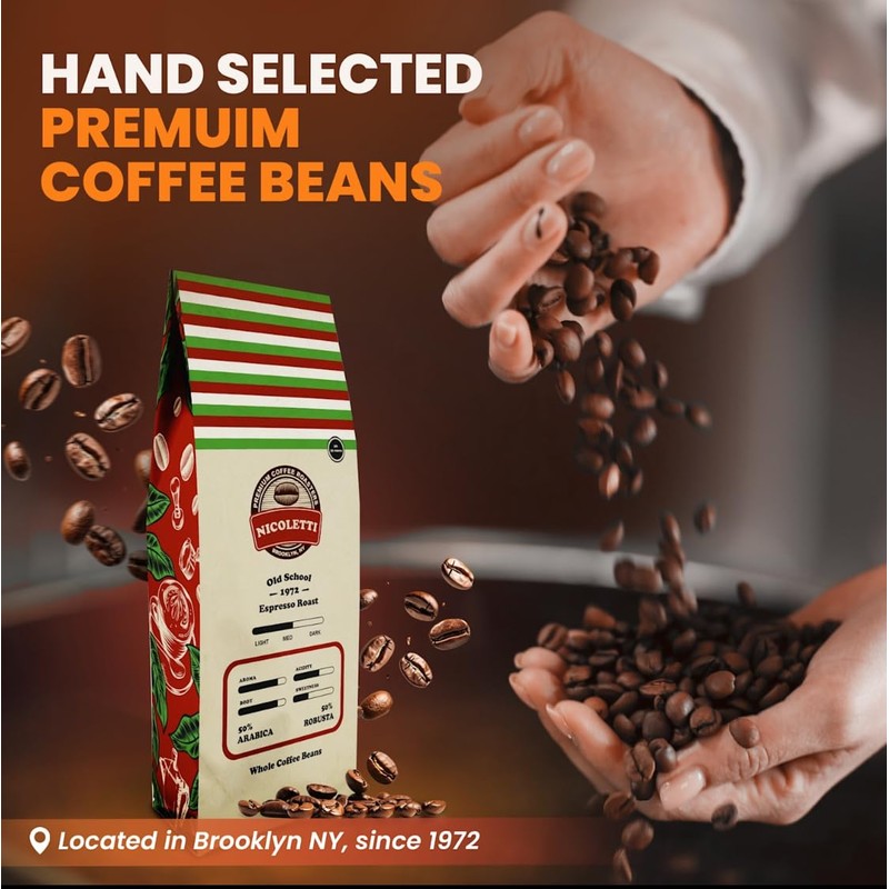 Nicoletti “Old School 1972” Espresso Roast [Whole Beans 2lb] Made