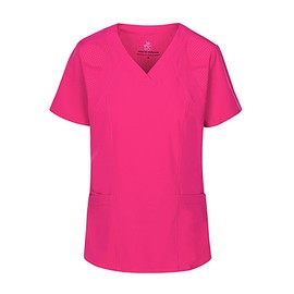 Natural Uniforms Womens Cool Stretch Jogger Scrub Set with Regular and Petite Sizes (Hot Pink, Medium)