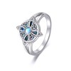 JERWLI Witch Knot Ring 925 Silver Witch Rings Abalone Shell