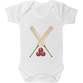 Azeeda 3-6 Monate 'Cricketschläger und Bälle' Baby-Wachstums-/Bodysuit (GR00150755)