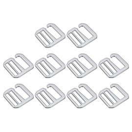 QUARKZMAN Pack of 10 26 mm/1.02 Inch Metal G-Hook Strap Fasteners Adjustable Flat Tri-Glide Sliders for Backpack Strap Webbing Silver, silver