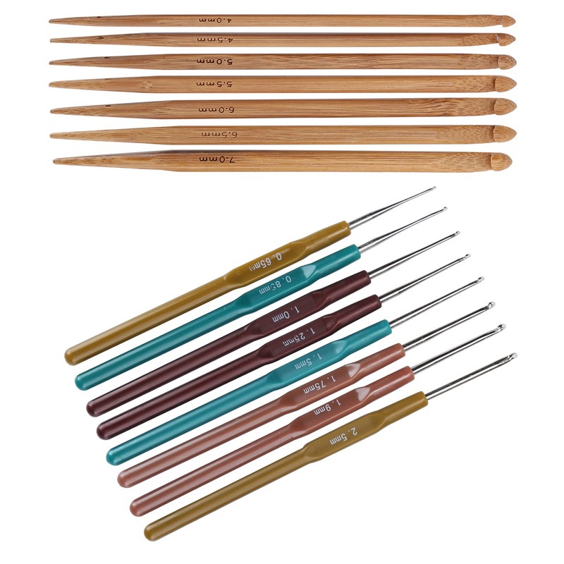 Crochet Set Sweater Needle Plastic Handle Fine Lace Knitting Carbonized