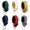 Trendy Cozy Outdoor Windproof Knitted Balaclava Hat with Adjustable Strap Free Size/Off-White 3ea