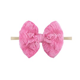 Lanmerry Baby Girl Headbands with Bows Handmade Baby Hairbands Stretchy Chiffon Newborn Toddler Hairbands Bows Pink