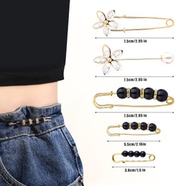 15pcs Pearl Brooch Pins, Sweater Shawl Pins Double Faux Pearl Brooch Pins Decorative Safety Pins for Women Clothing Pants Dress Skirt Waist Decoration Accessories