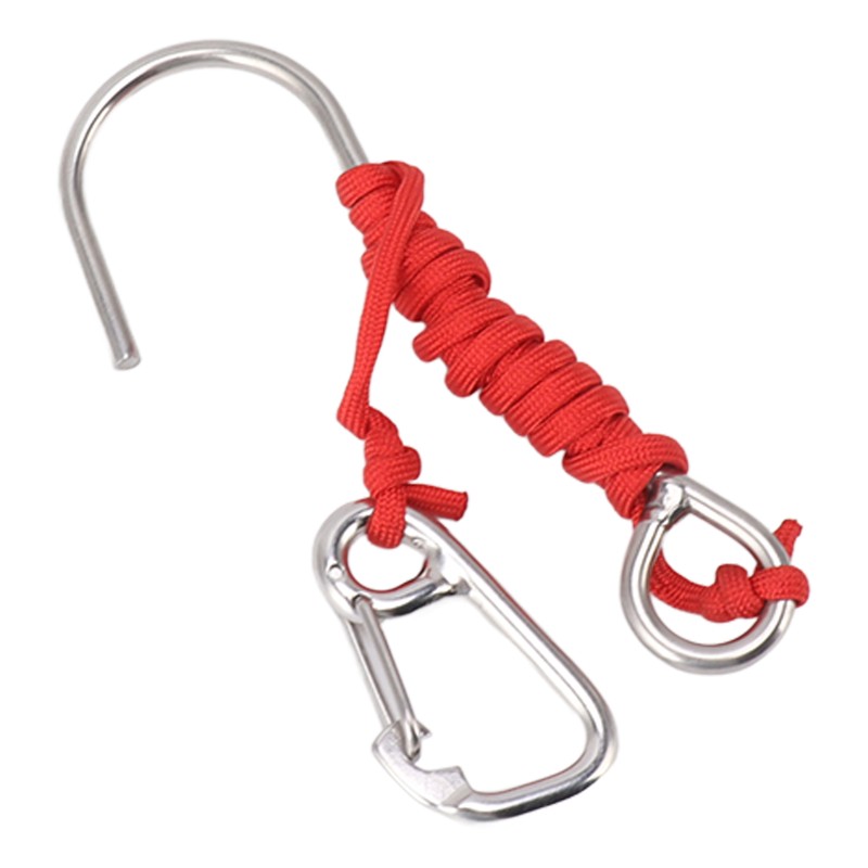 Diving Stainless Steel Single Hook Diving Reef Hook with Lanyard