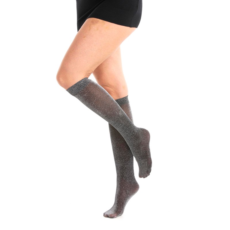 Gi&Gi Shiny Knee Socks for Women with Lurex, 40 Denier,