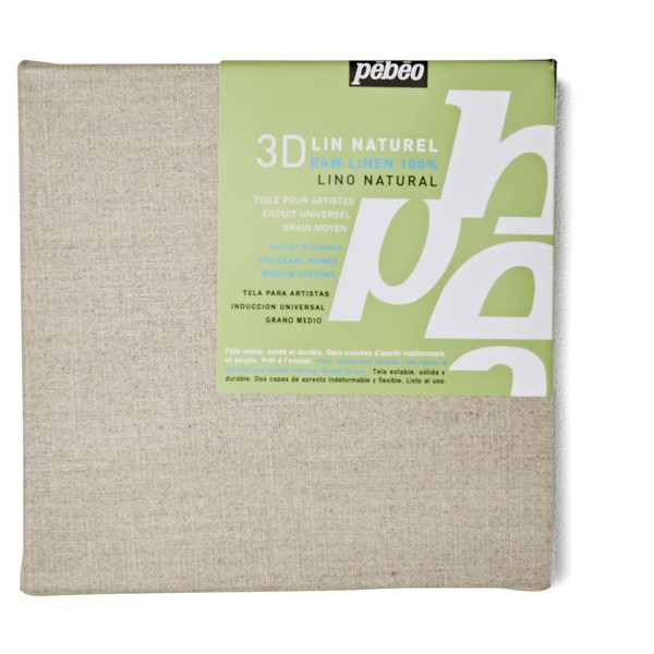 Gedeo 20 x 20 cm 3D Linen Natural Stretchers Universal Coating Square Formats