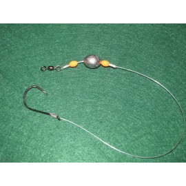 handmade 4 pcs-1oz Carolina Fishing Rig . Circle Hooks- Redfish Flounder Catfish Leader - 5/0