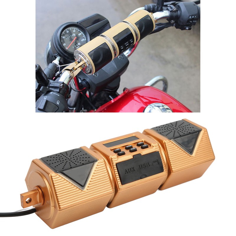 Motorcycle Stereo Speaker Handlebar Mount MP3 Music Player IP54 Waterproof