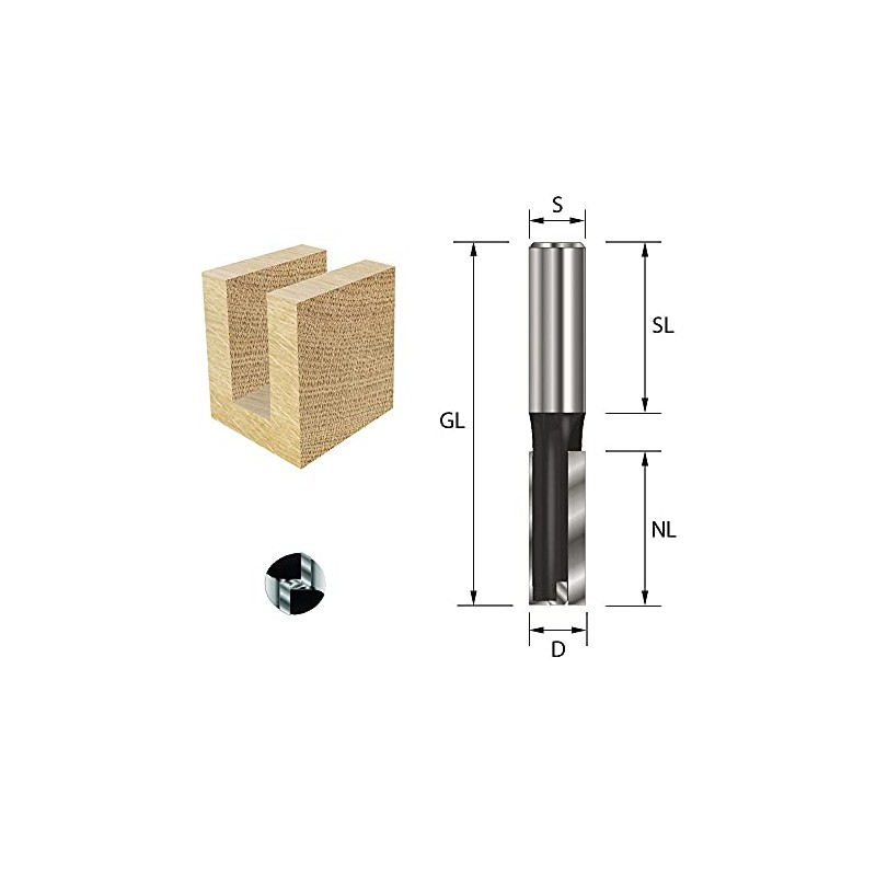ENT Straight Cutter TC Shank (C) 12 mm, Diameter (A)