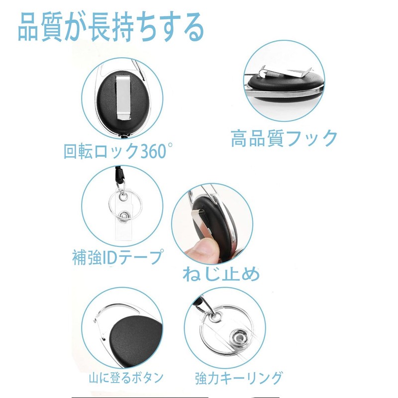 BRIIKPP Password Box Double Sided Employee ID Clip with Retractable