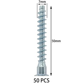 50 PCS Internal Hex Self Tapping Countersunk Connecting Screws for Furniture (Silver)