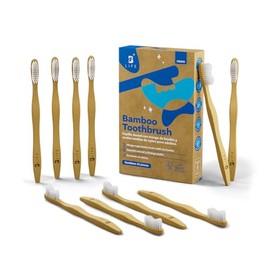 B Life Cepillos De Dientes De Bambú | Kit Con 10 Piezas | Cerdas Medias | Cepillos Para Adultos.