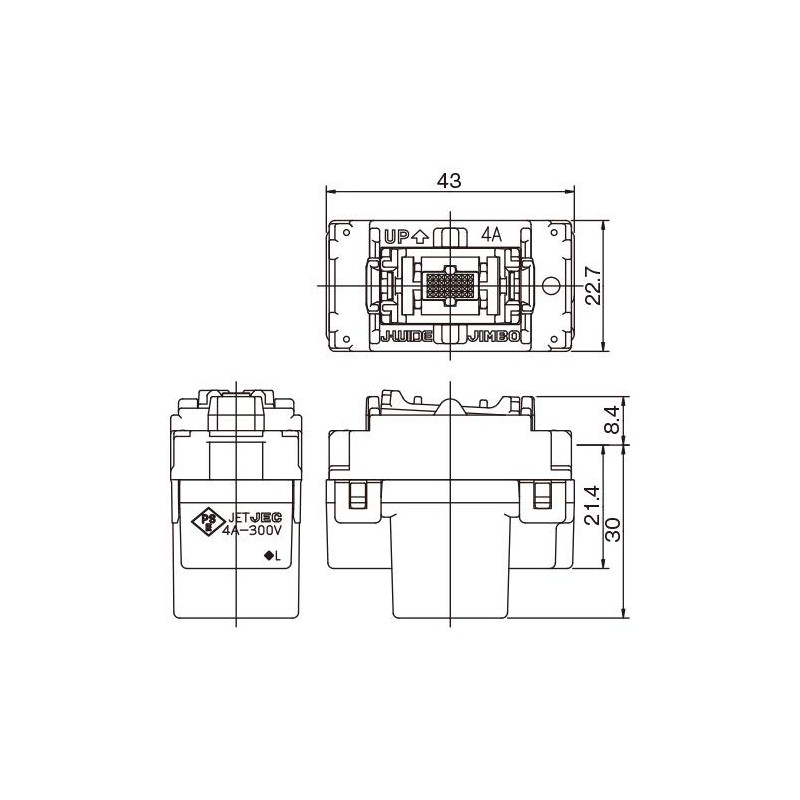 Jinbo Electric WJ-1CR J・Wide Series Embedded Check Switch, Single Slit,