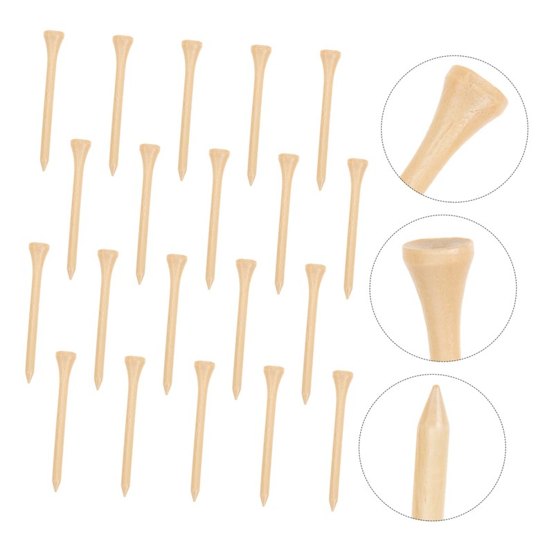 BESPORTBLE 100pcs Wooden Golf Tees for Outdoor Use Golfs Holders