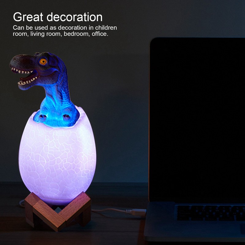 Touch Pat Sensor Night Light Dinosaur Egg Shape Bedside Lamp
