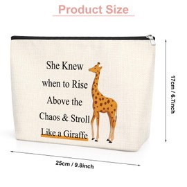 Giraffe Makeup Bag Giraffe Gifts for Women Girl Friend Sister Colleague Giraffe Lover Gift Birthday Christmas Retired Presents for Girl Sister Bestie Daughter Granddaughter Giraffe Cosmetic Bag
