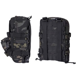 IDOGEAR Mini Tactical MOLLE Hydration Pack Water Reservoir Bag Outdoor Water Bladder Carrier Pack for Tactical Vest Backpack (Multi-camo Black)