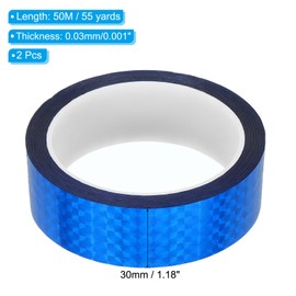 PATIKIL Prism Tape 1.2 Inch x 55 Yards, 2 Pack Holographic Metalized Reflective Self Adhesive for DIY Art Craft Wrapping Wall Decoration, Blue