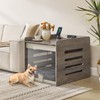 Feandrea Modern Dog Crate Furniture with Charging Station, Kennel Indoor