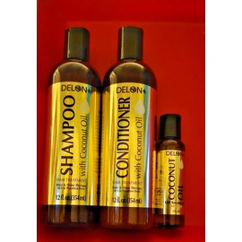 Delon SHAMPOO OIL & CONDITIONER  WITH COCONUT OIL SHINE THERAPY SLS & PARABEN FREE