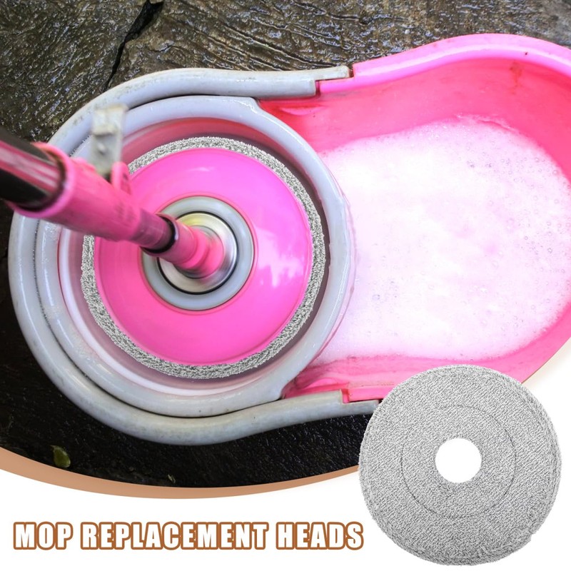 JECOMPRIS 3pcs Washable Mop Heads Replacement for Floor Cleaning Reusable