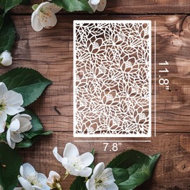 Stencils for Crafts Reusable Texture Stencils Floral Stencil Leaf Tree Templates for Painting on Wood Furniture Card Canvas Paper Scrapbook