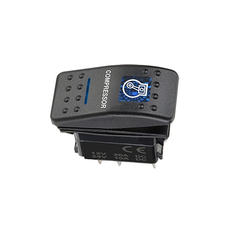 Mintice 12 V Car Blue LED Light Illuminated Rocker Switch