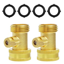Solid Brass Garden Hose 3/4 Heavy Duty Hose Shut Off Valve Connector Valve Ball Valve 2 Pack With 4Pcs Washers