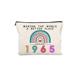 RolenBox 60th Birthday Gifts for Women Her Makeup Bag 60 Year Old Birthday Decorations Party Favors for Mom,Wife,Sister,Friend,Mothers Day,1965 Anniversary Small Cosmetic Travel Pouch