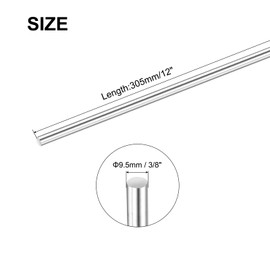 MECCANIXITY 3/8 Inch x 12 Inch 316 Stainless Steel Solid Round Rods Metal Lathe Bar Stock for DIY Craft 5 Pcs