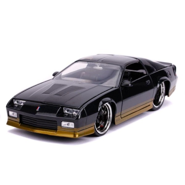 Jada Toys Big TIME Muscle 1985 Chevy Camaro 1:24 Scale DIECAST CAR Black with Gold Trim (31457)