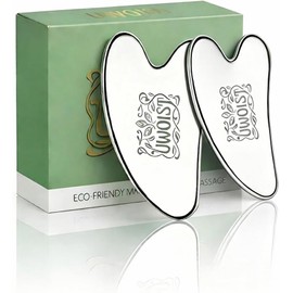 Gua Sha Facial Tool, Compact Lightweight Accessory for Travel and Daily Use - Gua Sha 2pcs Stainless Steel