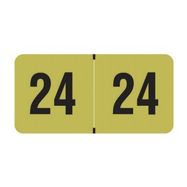 2024 Year Stickers, Compatible with Smead ETYJ Series, Doctor Stuff 2024 Chart Stickers, Gold Color Coded, USA Made Year Labels for End Tab File Folders, 500/Roll, 1 Roll, 3/4" x 1-1/2"