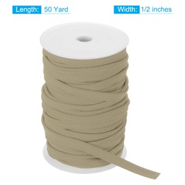 sourcing map Piping Cord Trim 50 Yards 1/2 Inch Piping Tape for Sewing DIY Crafting Fabric Edge Trim Light Khaki