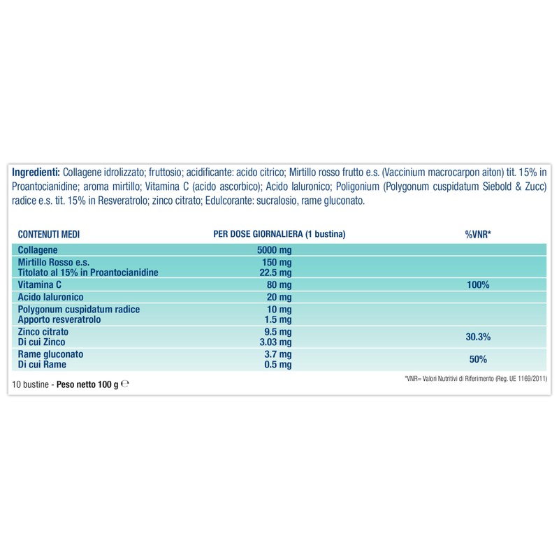 Collagen Act, Integratore Alimentare con Collagene, 10 Bustine