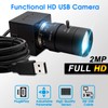Hotpet 2MP Webcam 5-50mm Varifocal Lens USB Camera HD 1080P