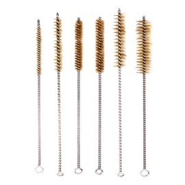 6Pcs Tube Bottle Brush Brass Cleaning Tool Multipurpose Pipe Brush Tool Set, Brass Wire Bottle Long-Handle Bristle Cleaning（8,12,14,16,20,25mm)